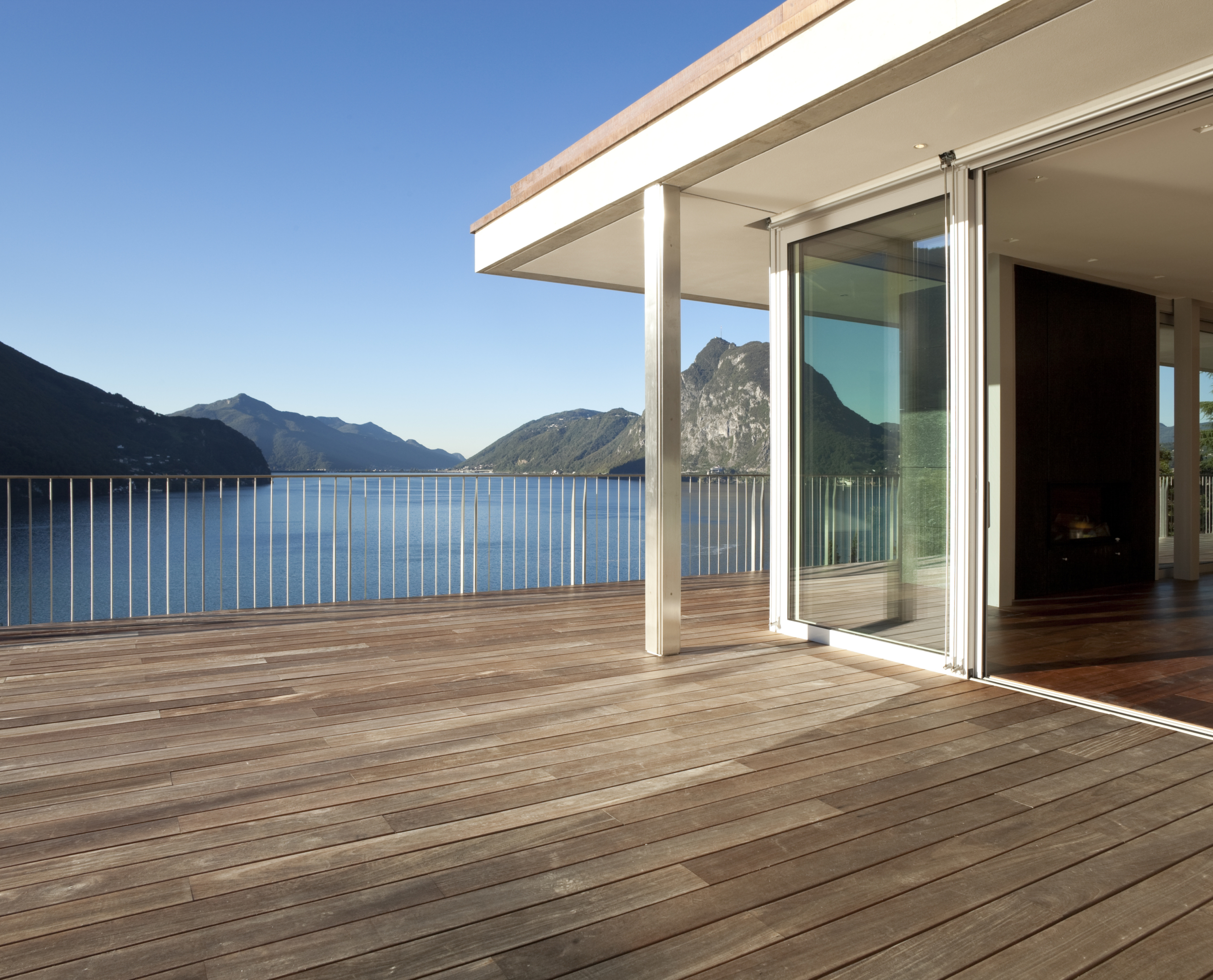 Autoclave-treated wooden decking